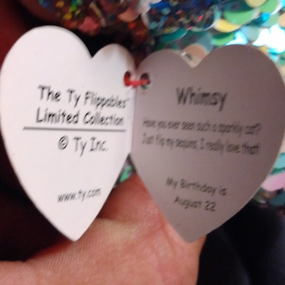 Ty Flippables Clip on Whimsy the Cat with Tush Tag Errors Waves - Picture 8 of 9